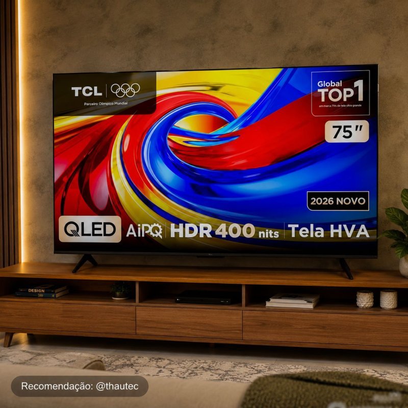 Smart TV TCL 75" QLED 4K HDR10+ 120Hz VRR AIPQ (75P7L)