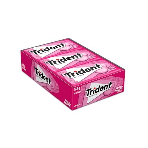 Chiclete Trident Tutti-frutti Sem Açúcar - Caixa com 21 unid. de 8g