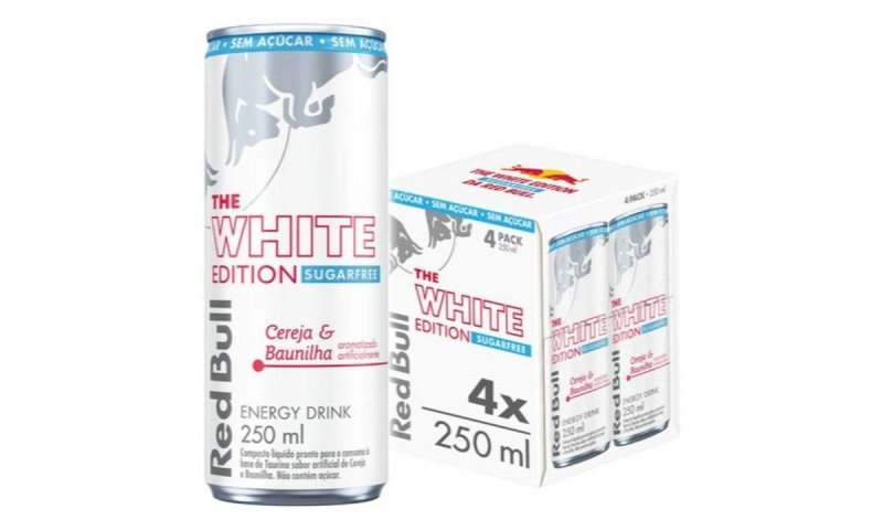 Pack de 4 Latas Red Bull Energético, White Edition Sem Açúcar, 250ml