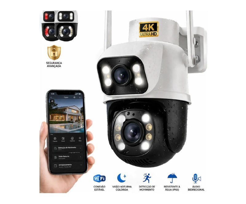 Câmera de Segurança A28B Wi‑Fi Dupla 6MP ICSEE