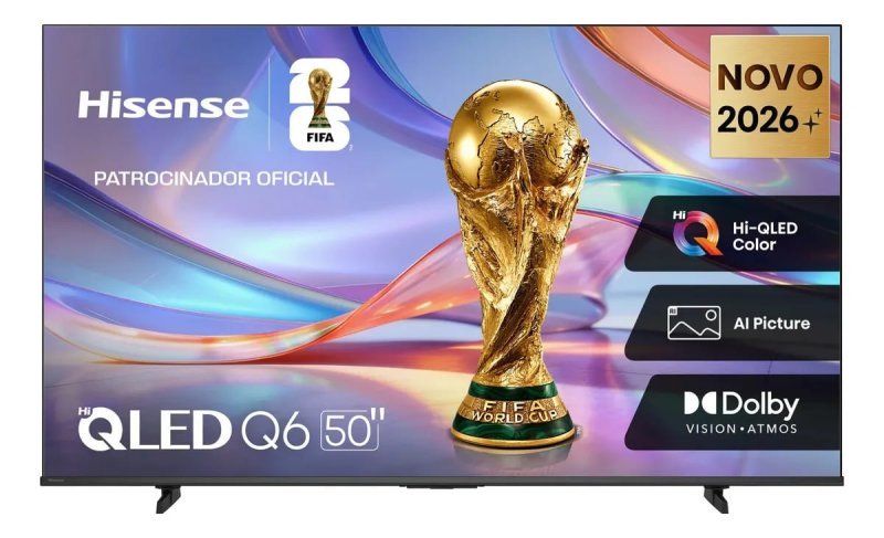 Hisense HI-QLED 4K 50" - Processador AI, Dolby Vision Atmos e Alexa