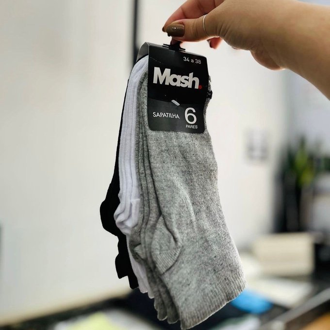 Kit com 10 Meias Mash Cano Curto + Frete Grátis