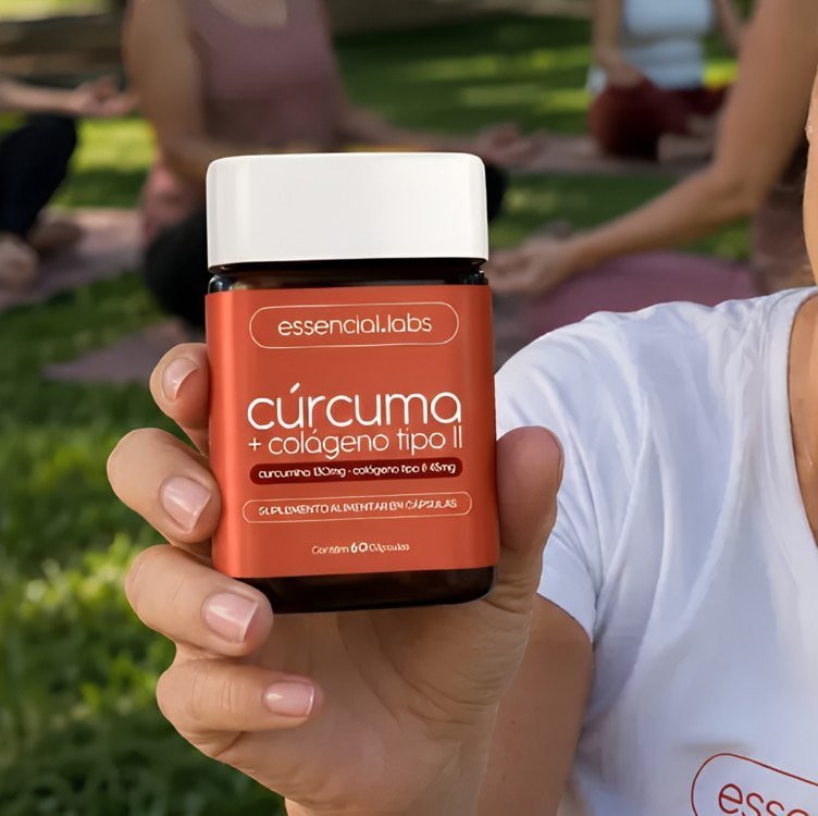 Essencial.Labs Cúrcuma 130mg + Colágeno Tipo II 45mg 60 Cápsulas