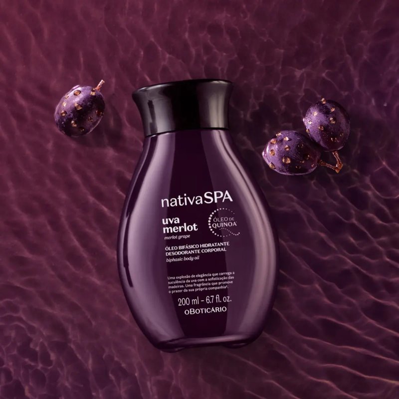 O Boticário Nativa Spa Óleo Corporal Uva Merlot 200ml