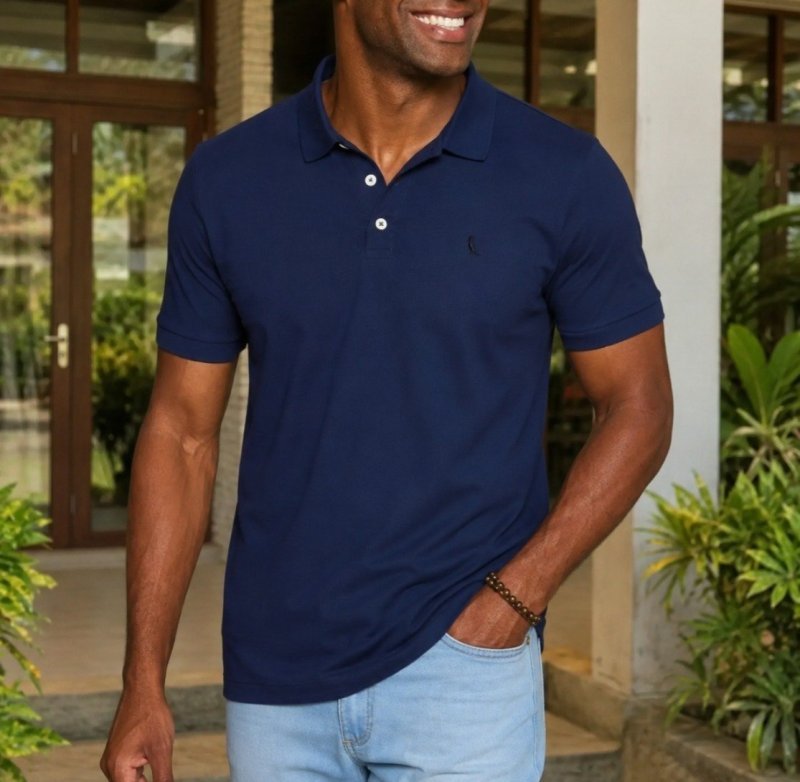 Camisa Polo Reserva Essence Básica Marinho