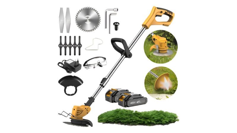 Aparador Cortador De Grama 2 Baterias + acessórios 21v 1200w