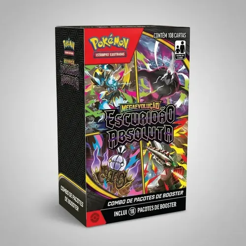 Combo de Booster Pokémon ME05 Escuridão Absoluta - 108 Cartas