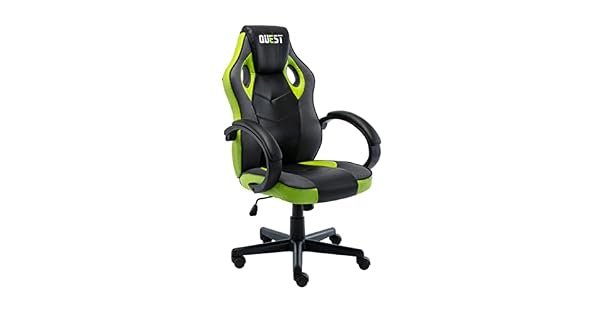 Cadeira Gamer Quest Preto e Verde Fratini