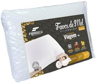 Travesseiro de Pescoço para Viagem Lavável em Máquina Favos de Mel Trip 60x40 cm Branco Fibrasca