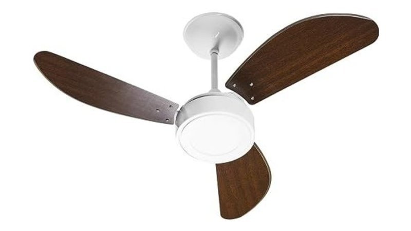 Venti-Delta New Light Led Ventilador de Teto 3 Velocidades com Luminária 220v Branco/Tabaco