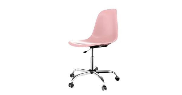 CADEIRA EAMES OFFICE CROMADO CX 2 PP ROSA