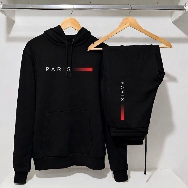 Conjunto Moletom Unissex Paris Canguru Com Capuz Calça + Frete Grátis