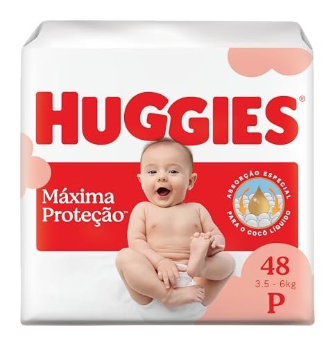 Fralda Descartável Huggies Máxima Proteção Tamanho P 48 unidades