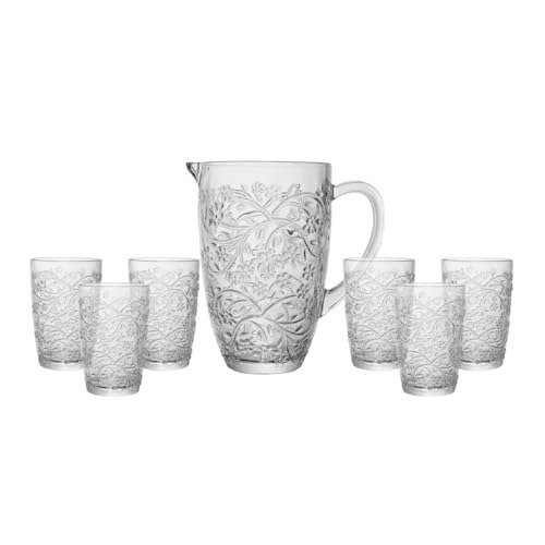 Wolff Conjunto 6 Copos 370ml e 1 Jarra 1,4L Daisy Cristal