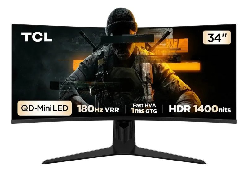 TCL 34 Polegadas QLED Mini LED WQHD R83Q - 180Hz 1ms HDR 1400 nits