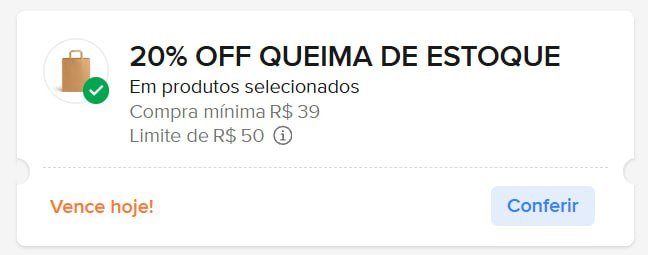 Cupom Mercado Livre 20% OFF em compras acima de R$ 39