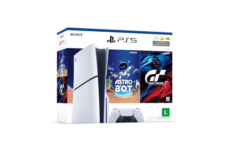PlayStation 5 Slim C/Leitor - Bundle c/Gran Turismo 7 e Astro Bot