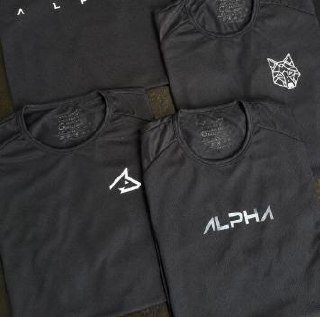Kit com 5 Camisetas Dry All Black Alpha + Frete Grátis