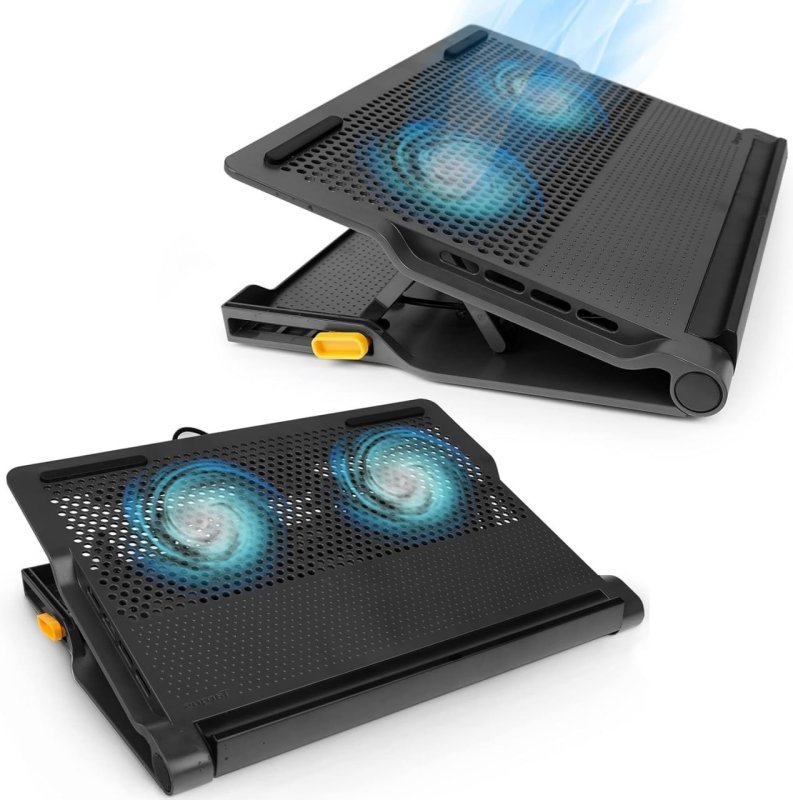 Cooler para Notebook até 17" Targus AWE81US - Ventilador Duplo, Inclinação Ajustável e HUB com 4 Portas USB-A