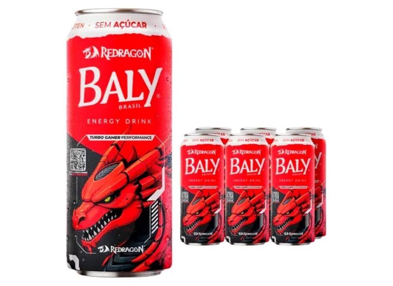 Energético Gamer Baly Redragon – Morango e Pêssego Sem Açúcar – 473ml