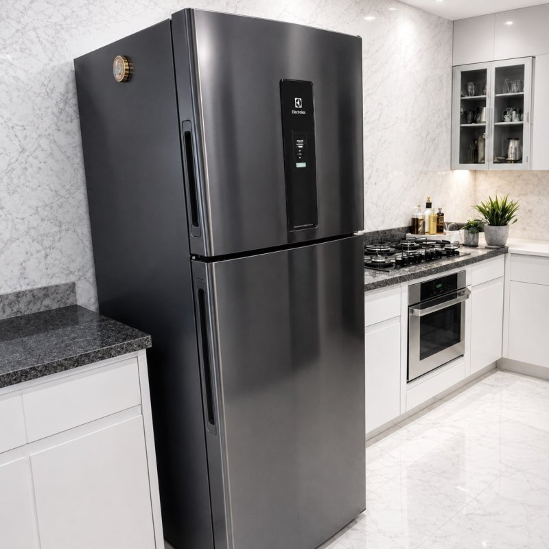 Geladeira Electrolux Frost Free Inverter 480L Efficient com AutoSense Black Inox Look IT70B – Bivolt