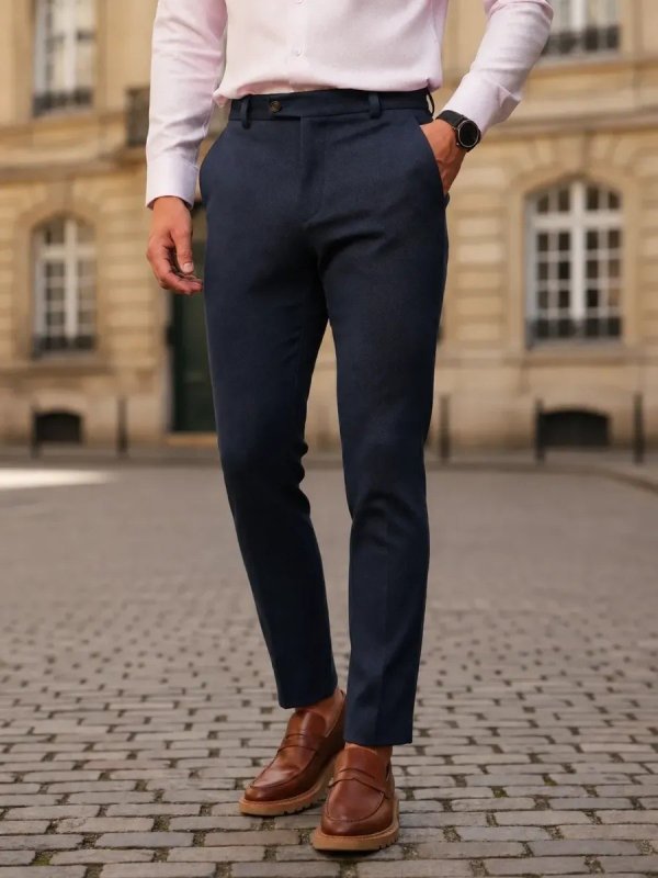 Calça Social Alfaiataria Masculina Malha Elastano Stretch (38 a 50)
