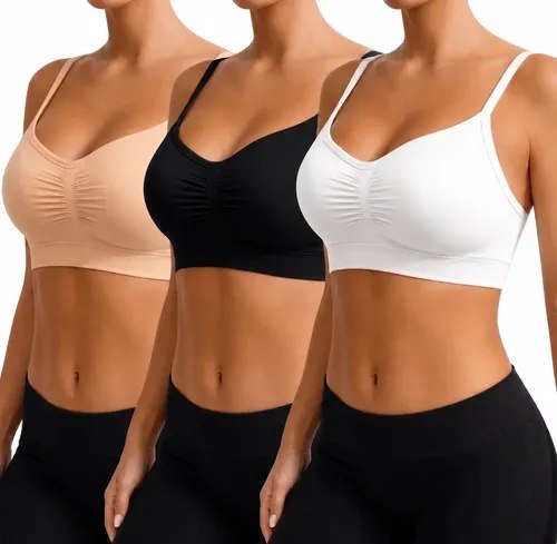 Kit 3 Top Sutiã Sem Costura Com Alça Ajustável Sensual Macio Sortidas Liso G- 44
