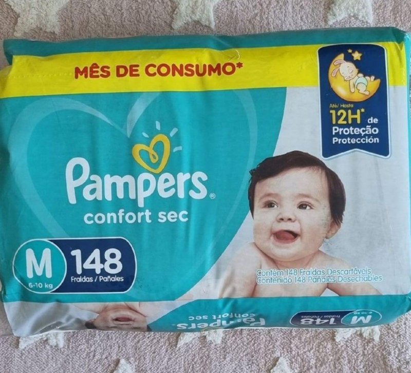 Fralda Pampers Confort Sec Tamanho M 148 Unidades