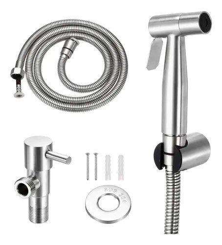 Ducha Higiênica 1/4 Volta 304 Inox Mangueira De Aço Inox