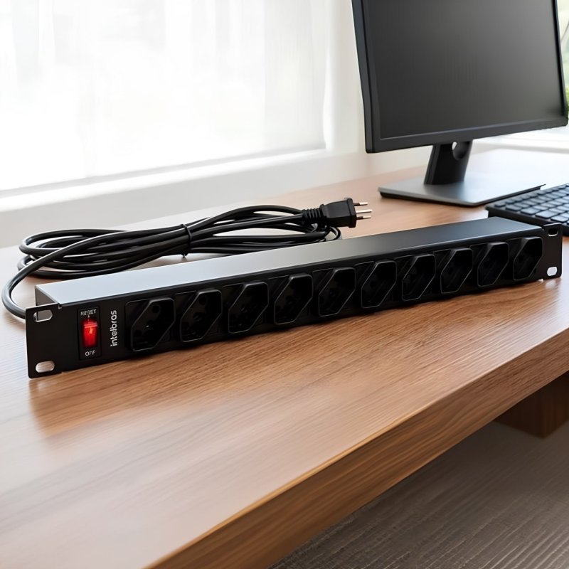 Protetor Eletrônico com 12 Tomadas para Rack EPR 212 Intelbras