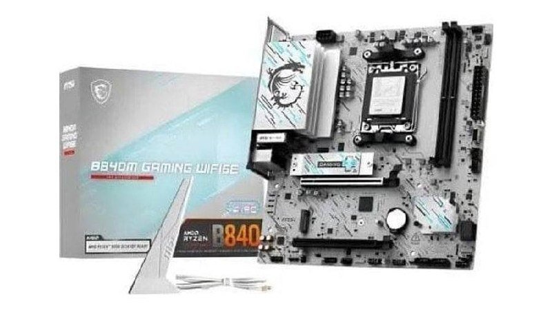 Placa Mãe Msi B840m Gaming Wifi6e Am5 2xddr5 Amd B840 Matx Cor Branco