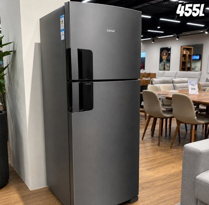 Geladeira Consul Frost Free Duplex Inox 455L 220V
