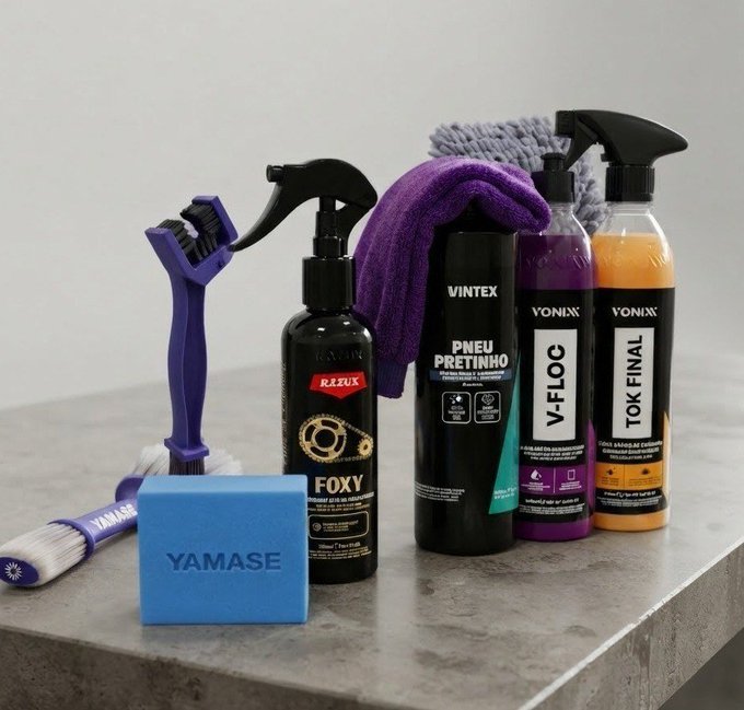 Kit Vonixx Lavagem Completa V-floc para Moto + Frete Grátis