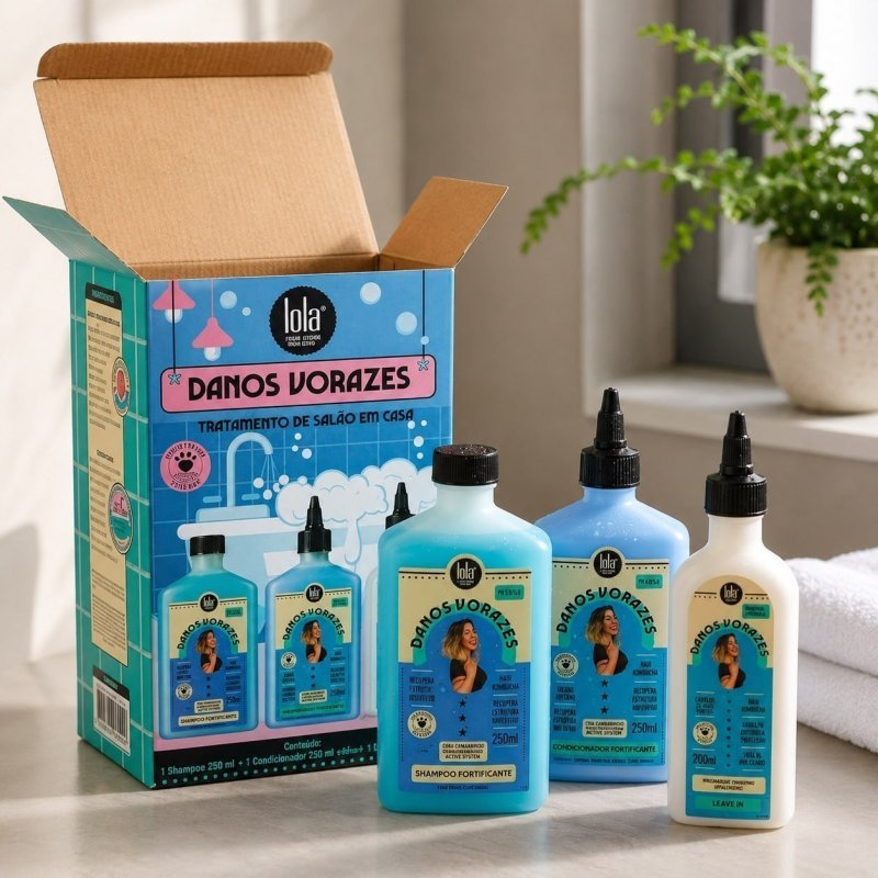 Kit Danos Vorazes (Shampoo + Condicionador + Leave in) - Lola From Rio