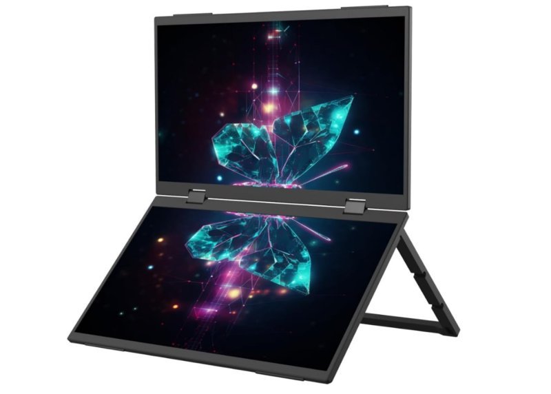 Bettdow Monitor portátil dobrável duplo de 15,6'' FHD 1080P