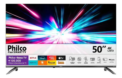 Smart TV Philco 50" Polegadas 4K UHD Roku TV HDR10 Dolby Audio WiFi P50CRB