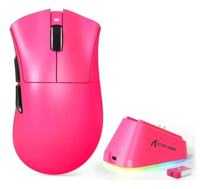 Mouse Gamer Sem Fio Attack Shark V3 Pro com Dock de Carga