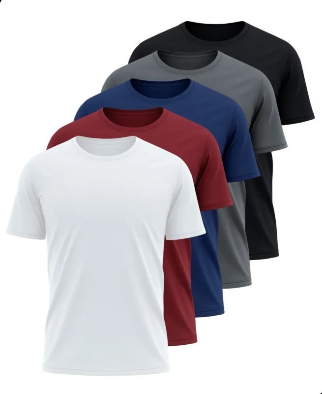 Kit 5 Camisetas Básicas Masculina Dry Fit Lisa