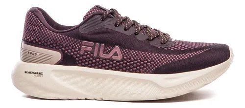 Tênis Fila Spry Feminino Original Academia Confortável Marrom Dark/vinho/castanho Claro 36 Br