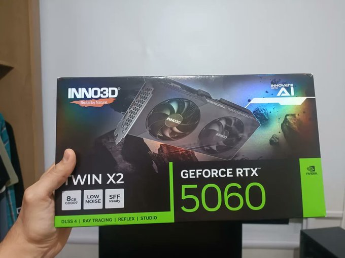 Placa de Vídeo INNO3D GeForce RTX 5060 Twin X2 8GB + Frete Grátis