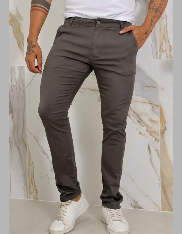 Calça Masculina Sarja Premium Esporte Fino Bolso Faca Lycra (38 a 48)
