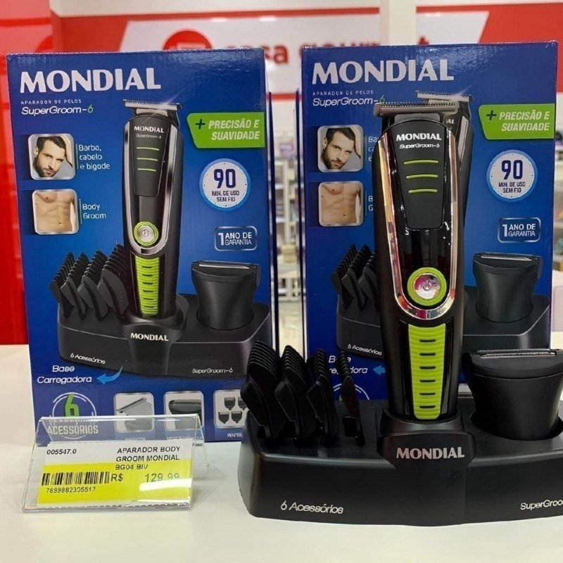 MONDIAL Aparador de Pelos Super Groom 06, Preto/Verde, 6W, Bivolt - BG-04