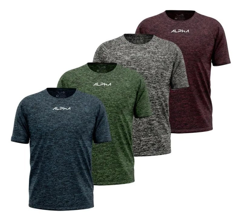 Kit com 4 Camisetas Dry Alpha