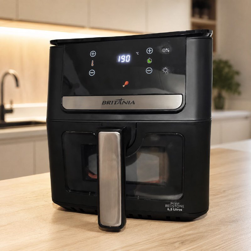 Air Fryer Britânia 6,5L 1700W 8 Funções com Painel Digital Redstone BAF65A