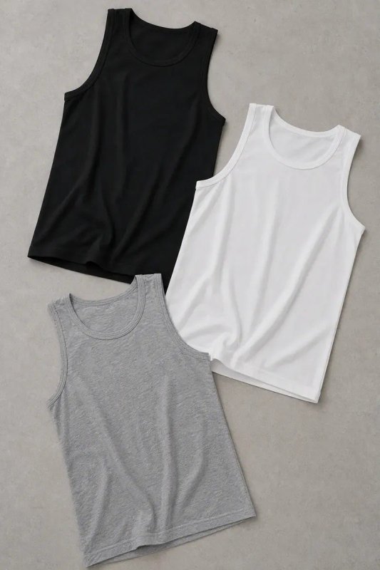 Kit 3 Regatas Masculinas Regular Polo Wear Sortido (P ao GG)
