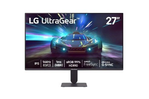 LG UltraGear Monitor Gamer 27" IPS 144Hz (O/C) 1ms (MBR) FHD, Preto - 27G411A