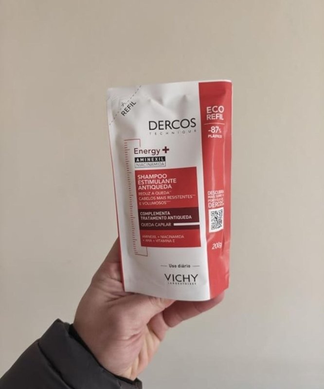 Vichy Dercos Energy+, Refil Shampoo Estimulante, Tratamento Antiqueda 200g