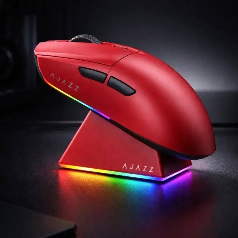 Mouse Gamer Sem Fio AJAZZ AJ139V2 Vermelho Óptico 12000dpi Sensor PAW3311