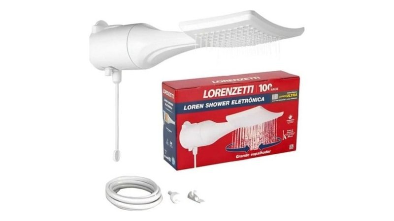 Chuveiro Loren Shower eletrônico Ultra Branco 7500W 220V Lorenzetti