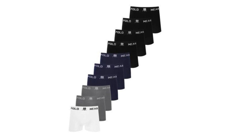 Kit 10 Cuecas Boxer Lisa Polo Wear Sortido